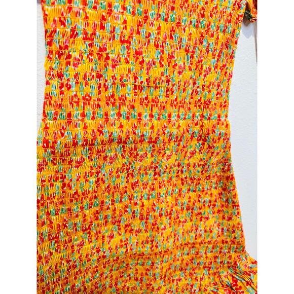 NWT CAROLINE CONSTAS Women's Yellow Ditsy Floral Ginny Romper Size XS - Picture 11 of 11